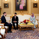 8 - 10 March:The Crown Prince and Crown Princess are on an official visit to Malaysia. Here in audience  with heir Majesties Yang di-Pertuan Agong and Raja Permaisuri Agong Tuanku Nur Zahirah of Malaysia (Photo: Gorm Kallestad / Scanpix)